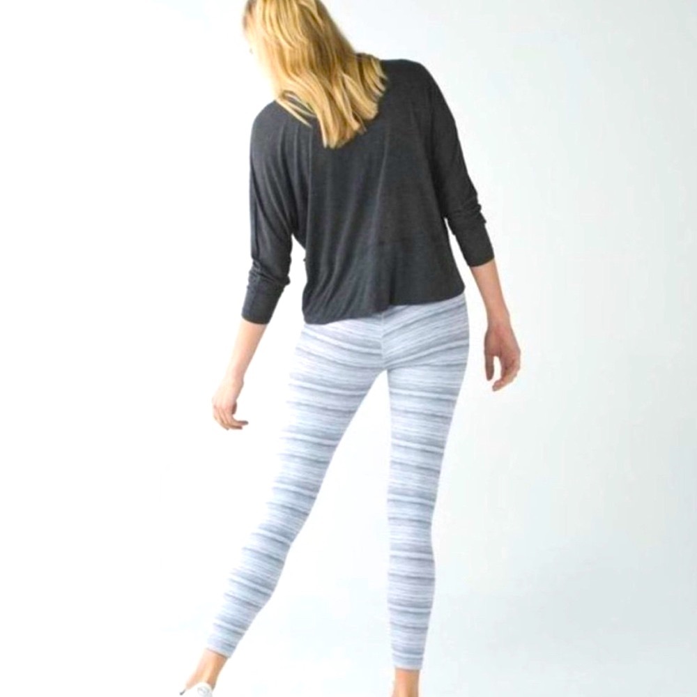 Lululemon High Times Leggings in Silver Fox Coral Pink Zipper Small - Picture 2 of 7